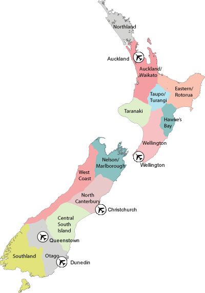 New Zealand Districts Map New Zealand Map | Nz Fishing