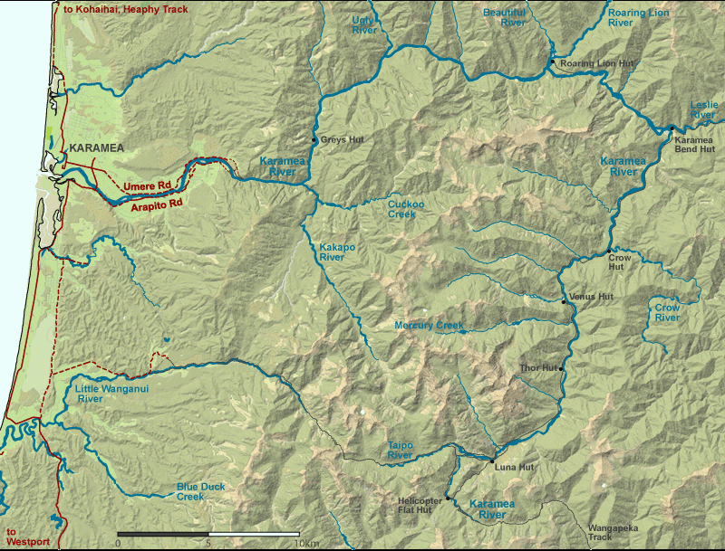 Karamea River Map | NZ Fishing