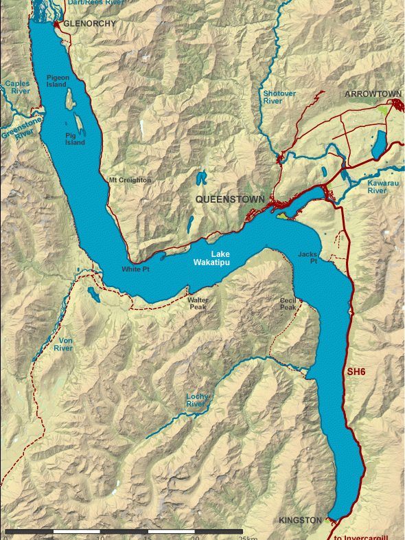 Lake Wakatipu Map | NZ Fishing