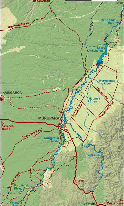 Mid Rangitaiki River / Lake Aniwhenua Map | NZ Fishing